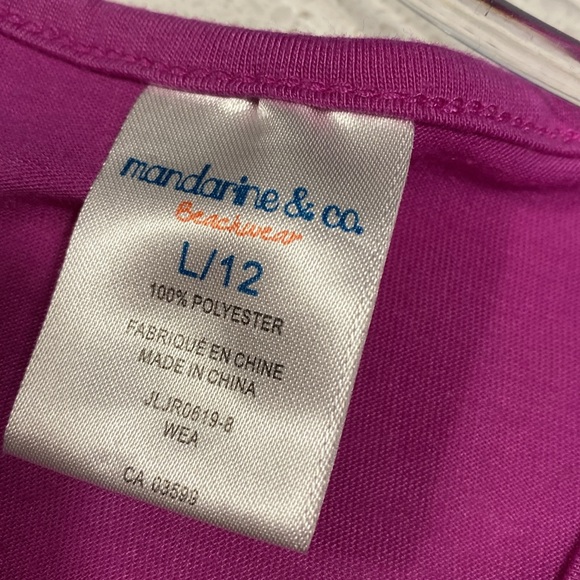 Purple sundress coverup beaded drawstring racer back L/12 - Picture 2 of 2